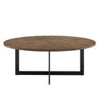 Steve Silver Furniture Colton 3-Piece Set, 48" W Cocktail Table w/Two 24" H End Tables, Living Room, Iron Base, 3mm Table Top, Occasional Set, 16" D x 30" W x 40" H, Black, Brown