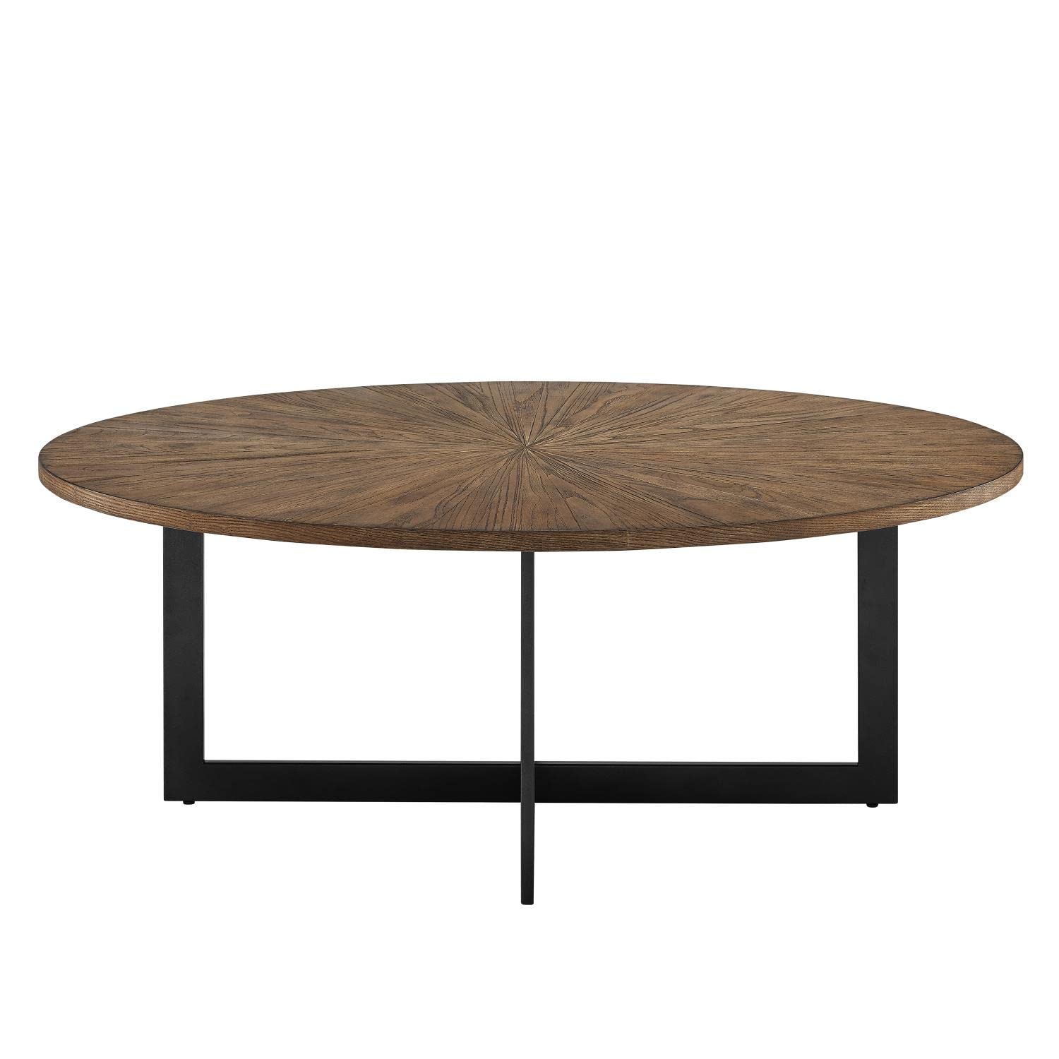Steve Silver Furniture Colton 3-Piece Set, 48" W Cocktail Table w/Two 24" H End Tables, Living Room, Iron Base, 3mm Table Top, Occasional Set, 16" D x 30" W x 40" H, Black, Brown