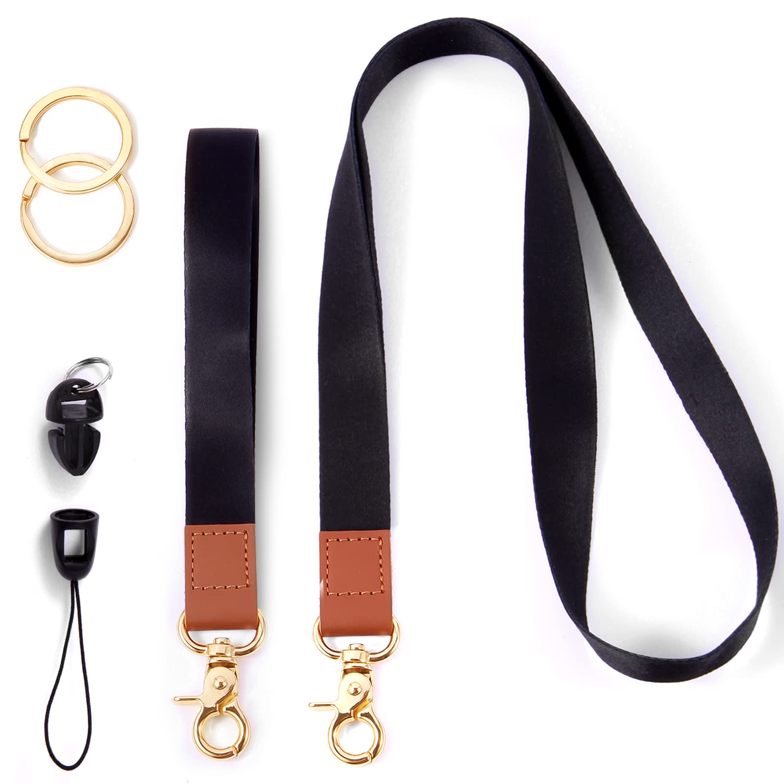 Xchin Lanyards For Keys, Wrist Strap Lanyards, Black Keychain Lanyard For Women Men, Cool Long Lanyards & Cute Short Lanyards