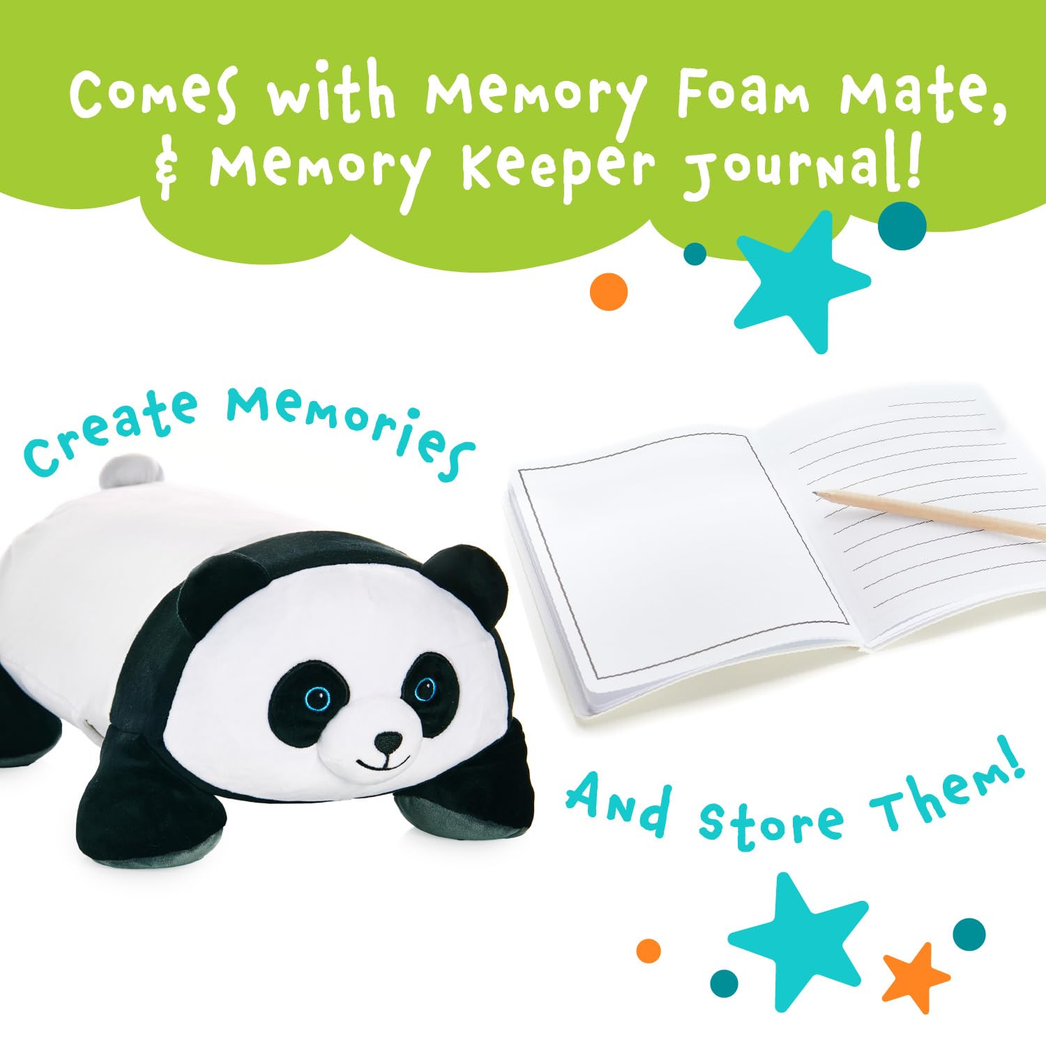Memory Mates Booski The Panda Memory Foam Pillow Plush,15    Stuffed Animal