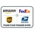 Sigo Signs - Package Delivery Sign, Delivery Instructions Fedex Amazon Ups Usps Sign, 12X18 Inches, Rust Free .063 Aluminum, Fad