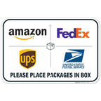 Sigo Signs - Package Delivery Sign, Delivery Instructions Fedex Amazon Ups Usps Sign, 12X18 Inches, Rust Free .063 Aluminum, Fad
