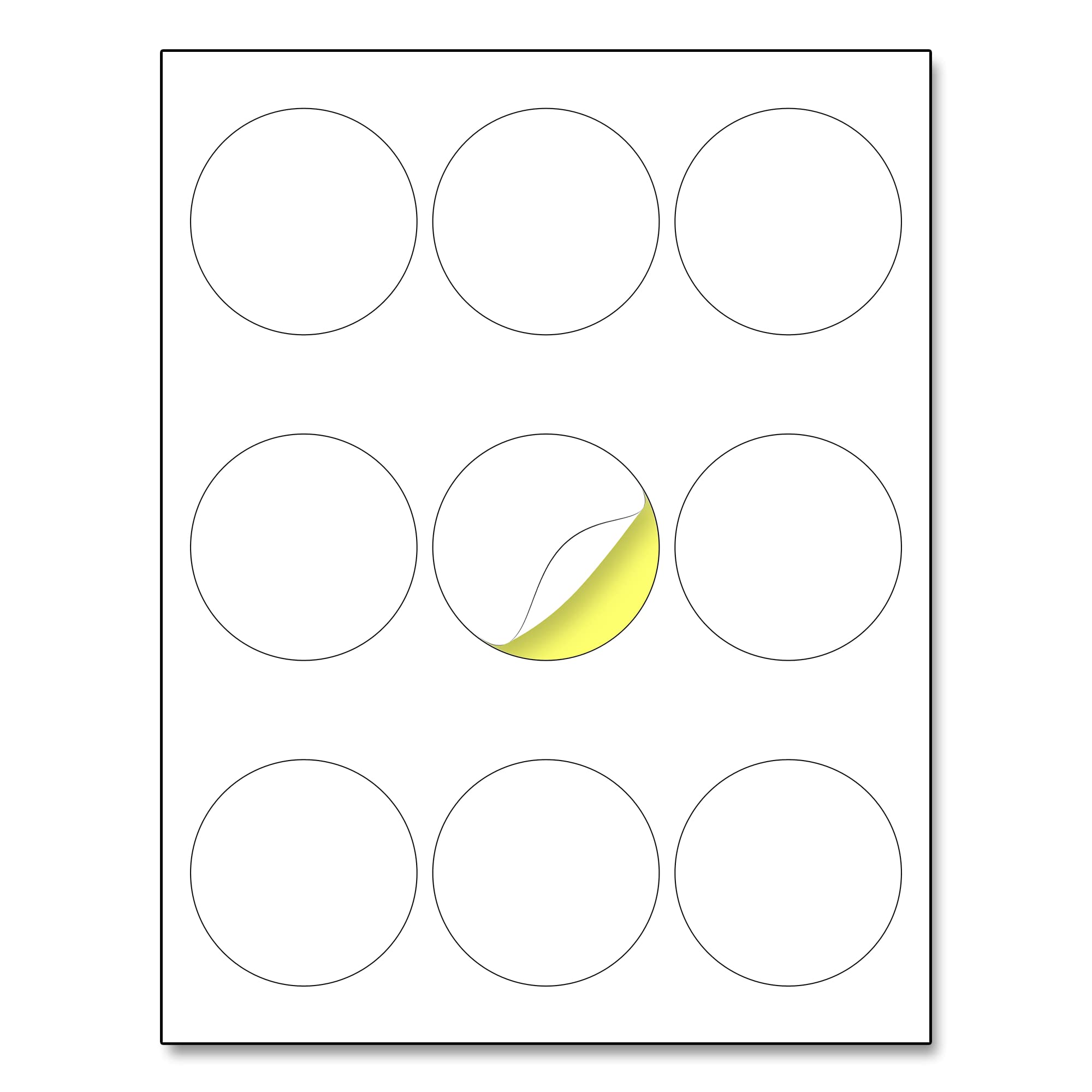 2.5' Round Matte White Sticker Label, Laser/Inkjet Printing - Letter Size, 200 Sheets
