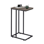 Wlive Small Side Table, C Shaped End Table For Couch, Sofa And Bed, Tv Tray Table That Slides Under For Living Room, Bedroom, Bedside, Gray And Black