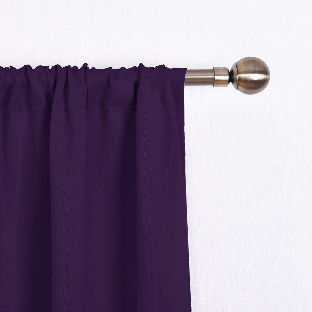 Nicetown Thermal Insulated Blackout Curtain - Tie Up Shade Drape For Narrow Window/Kitchen/Halloween Present (Royal Purple, Rod