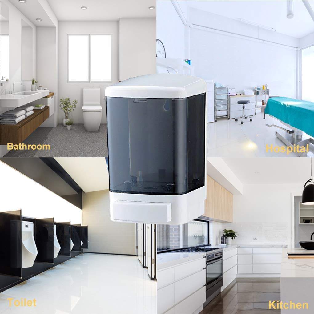 Evhome Manual Soap Dispenser Kitchen Bathroom Wall Mounted Commercial For Liquid Containers Shampoo Gel Chamber Plastic - (33.8