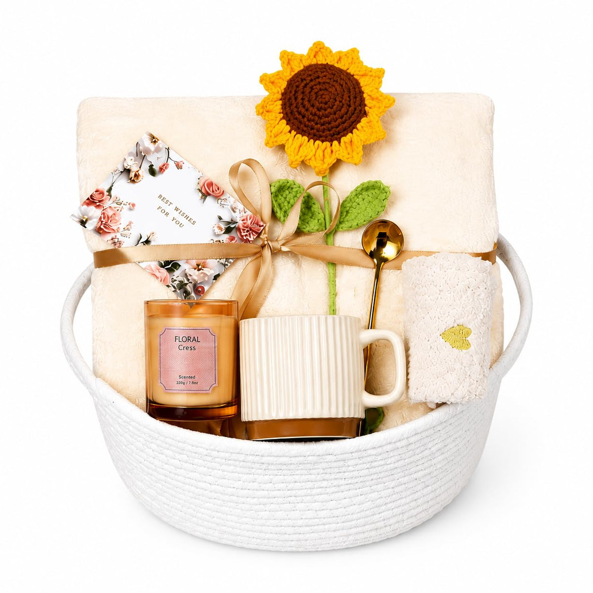 Get Well Gifts for Women After Surgery Care Basket with Cozy Blanket & Mug