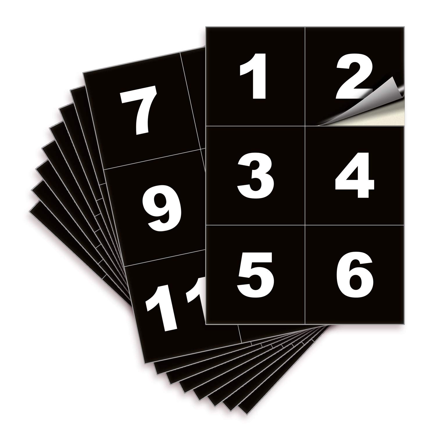 Isyfix Black Consecutive Number Stickers - 1 To 50, 4-Inch, 1 Set - Vinyl Self Adhesive Premium Decal, Ideal For Inventory, Stor