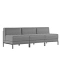 Flash Furniture HERCULES Imagination Series 3 Piece Gray LeatherSoft Waiting Room Lounge Set - Reception Bench