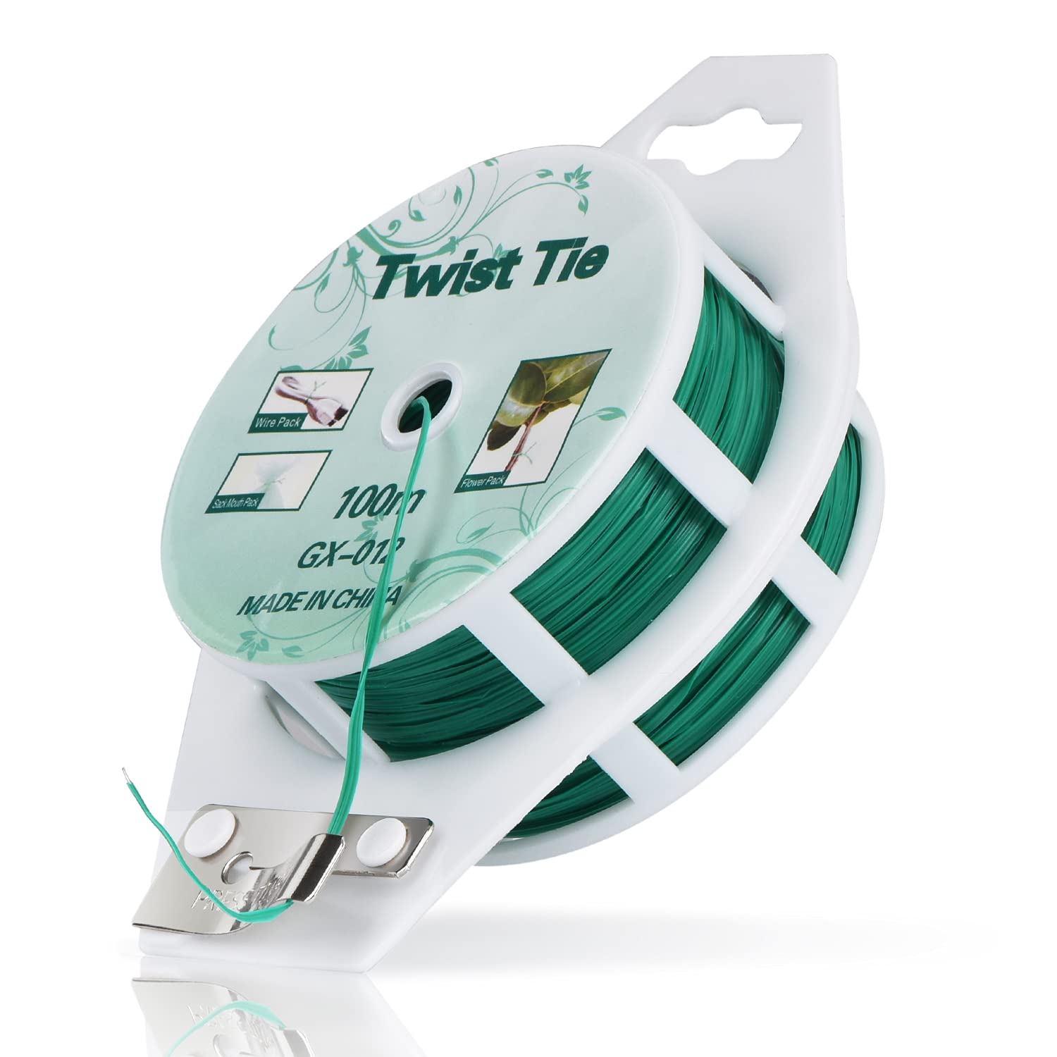 Ydsl 328Ft (100M) Twist Ties, Green Garden Plant Ties With Cutter For Gardening And Office Organization, Home