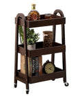 Kersiki 3-Tier Wooden Rolling Cart- Wooden Utility Cart Wit Wheels- Utility Rolling Cart-Storage Trolley Organizer- Rolling Kitc