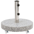 Vidaxl Parasol Base Outdoor Garden Patio Umbrella Accessory Holder Base Weight Plate Stand With Locking Bolt Granite 66.1 Lb Round Gray
