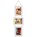 ABSWHLM 5x7 Picture Frames Rustic Wood Hanging Picture Frames 3 Opening Photo Frame Display 4x6 Pictures with Mat or 5x7 Without