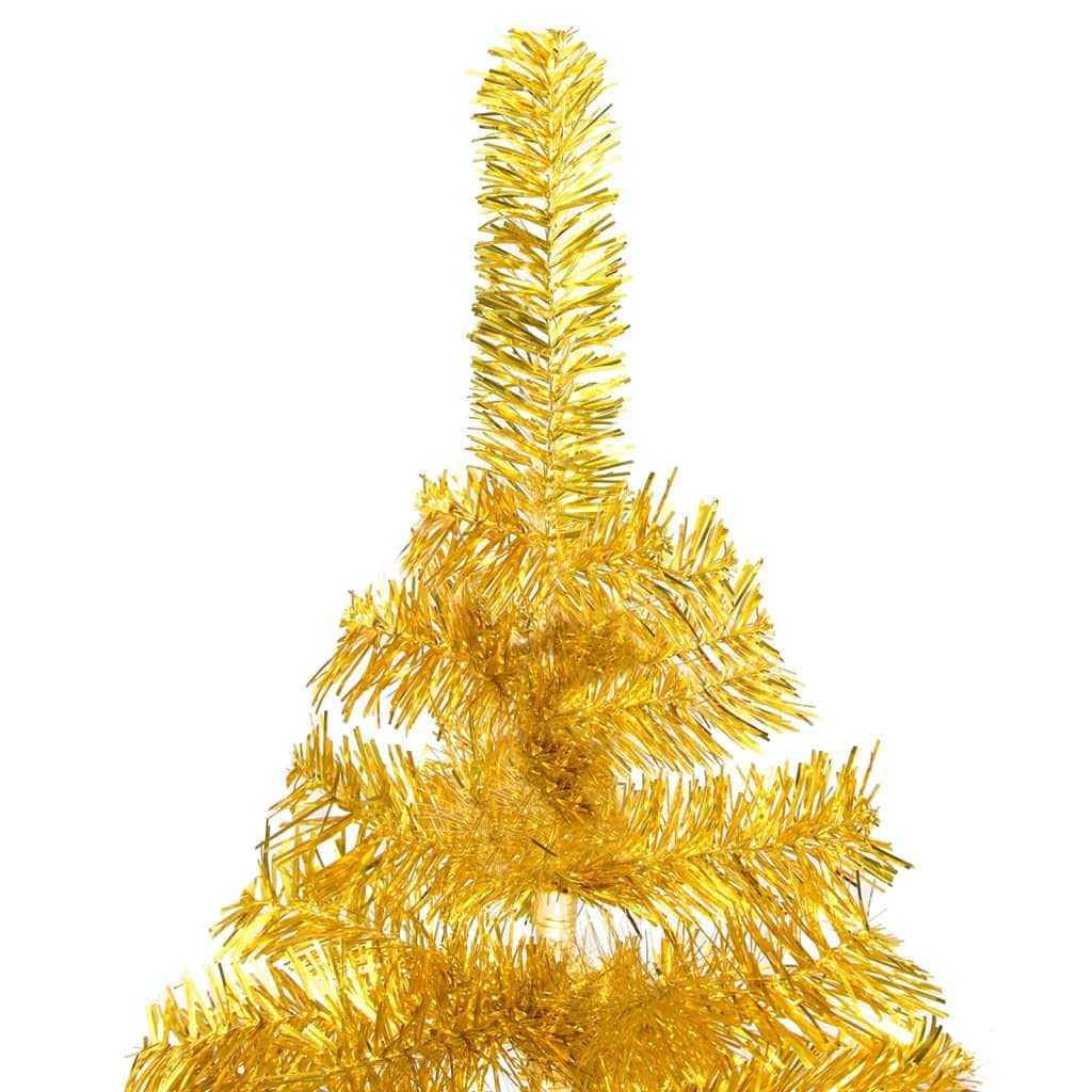 'Vidaxl 5Ft Gold Pet Artificial Christmas Tree With Stable Steel Stand - Lifelike Indoor/Outdoor Festive Centerpiece - Easy Assembly