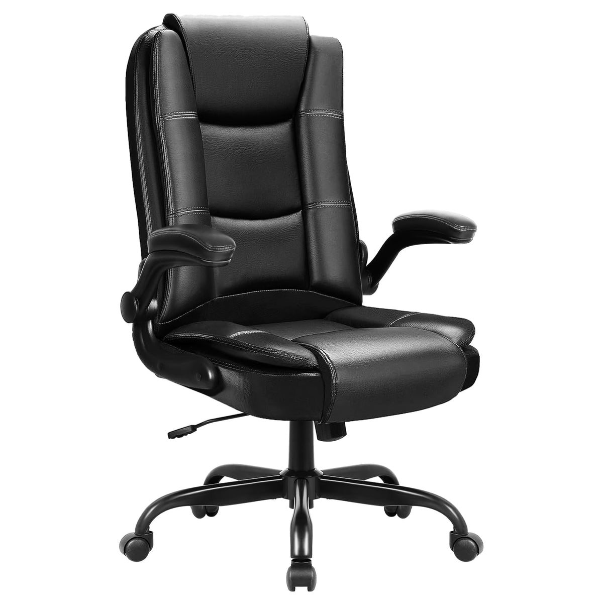 Ofika Big And Tall Office Chair Computer Desk Chair - Ergonomic High Back Lumbar Support Home Office Chair With Padded Flip-Up A