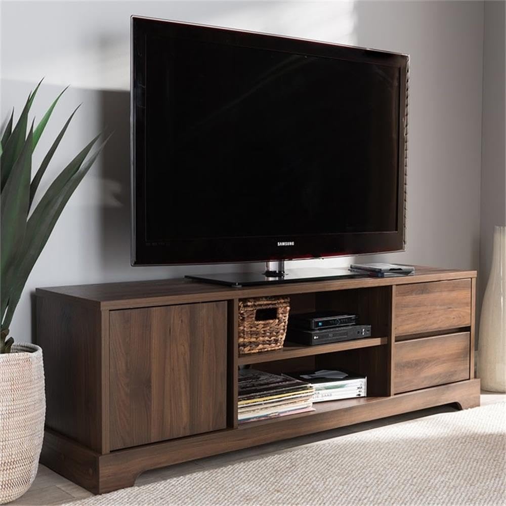 Baxton Studio Burnwood 59&quot; Tv Stand In Brown