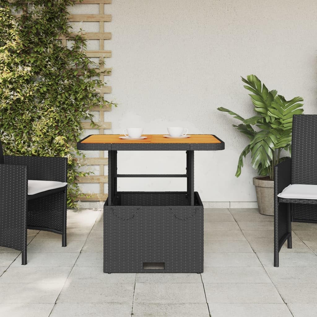 vidaXL Patio Bar Set with Cushions 4 Piece Garden Outdoor Table Chair Dinner Dining Sets Counter Height Tables Furniture Poly Rattan Black - Thumbnail 4
