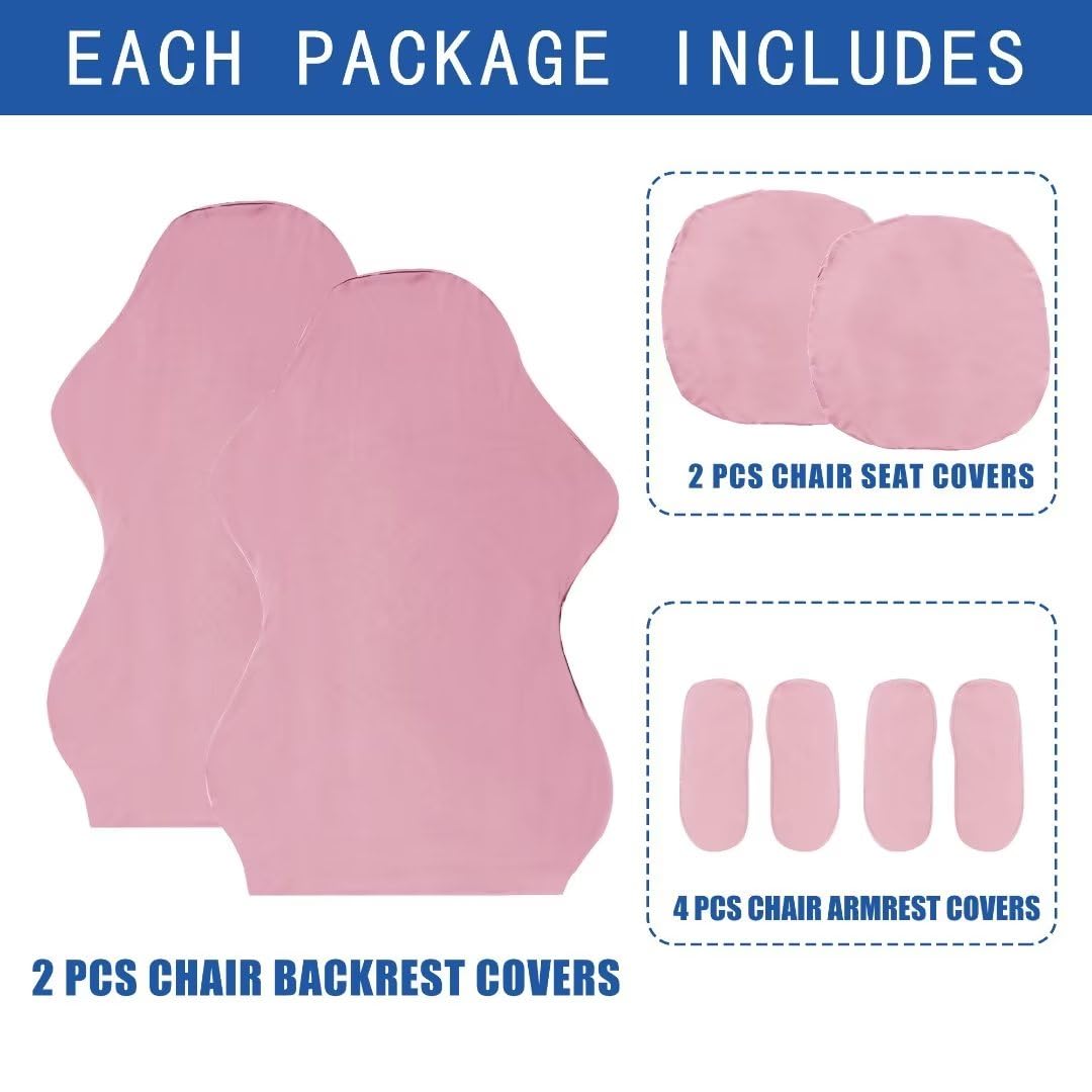 Saraflora 2 Pack Gaming Chair Cover, Stretchable Computer Chair Cover Removable Office Chair Cover For Armchair, Swivel Chair, Gaming Chair, Computer Boss Chair, Spandex Chair Slipcovers, Pink
