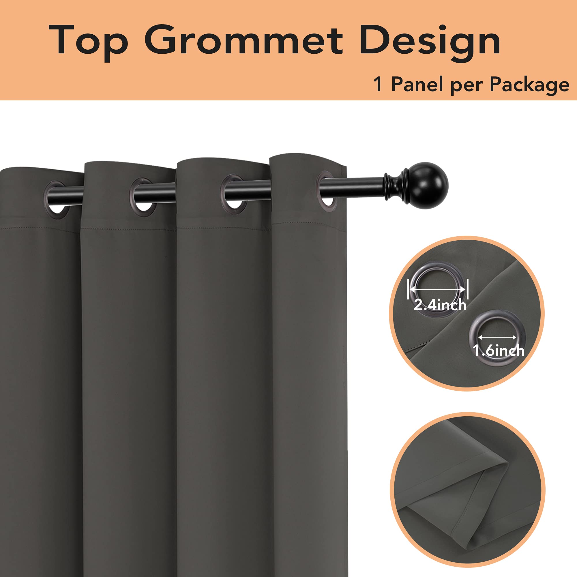 Bonzer Room Divider Curtain Total Privacy Wall Grommet Thermal Insulated Wide Blackout Curtains For Bedroom Living Room, 108L X