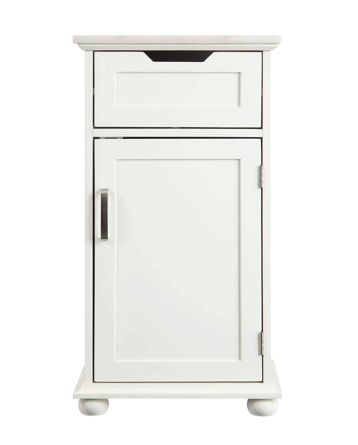 HomeRoots MDF, Solid Wood, Marble(d 16' X 13' X 30' White Alluring Cabinet