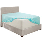 Nestl Light Blue Fitted Sheet Queen Size, Extra Deep Pocket Queen Fitted Sheet Only, 1800 Microfiber Fitted Bed Sheet, Soft Fitted Queen Sheet Fits Up To 24 Inch Mattress - Queen Size Fitted Sheet