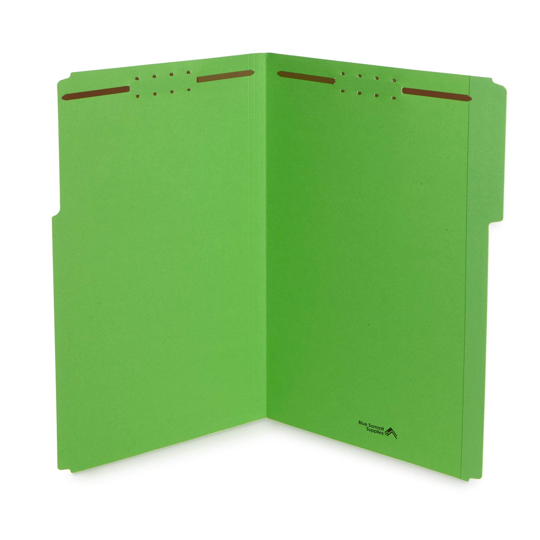 Blue Summit Supplies Green File Folders With Fasteners, Legal Size, 1/3 Cut Reinforced Tabs, Durable 2 Prongs, Designed To Organ