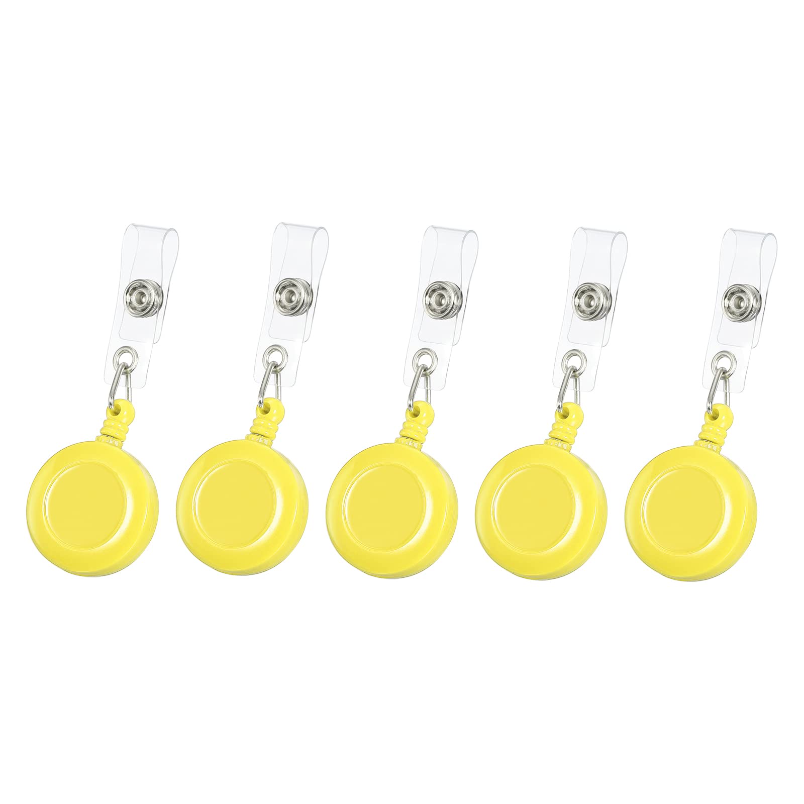 Yokive 10 Pcs Retractable Badge Holder Reel, Round Metal Clip | Identifying The Card, Great For Office, Exhibitions, Events (Yel