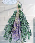 115 Pcs Eucalyptus Stems & Lavenders Flowers Bundles For Shower, 17' Upgrade Hanging Shower Plant, Natural Real Eucalyptus Leav
