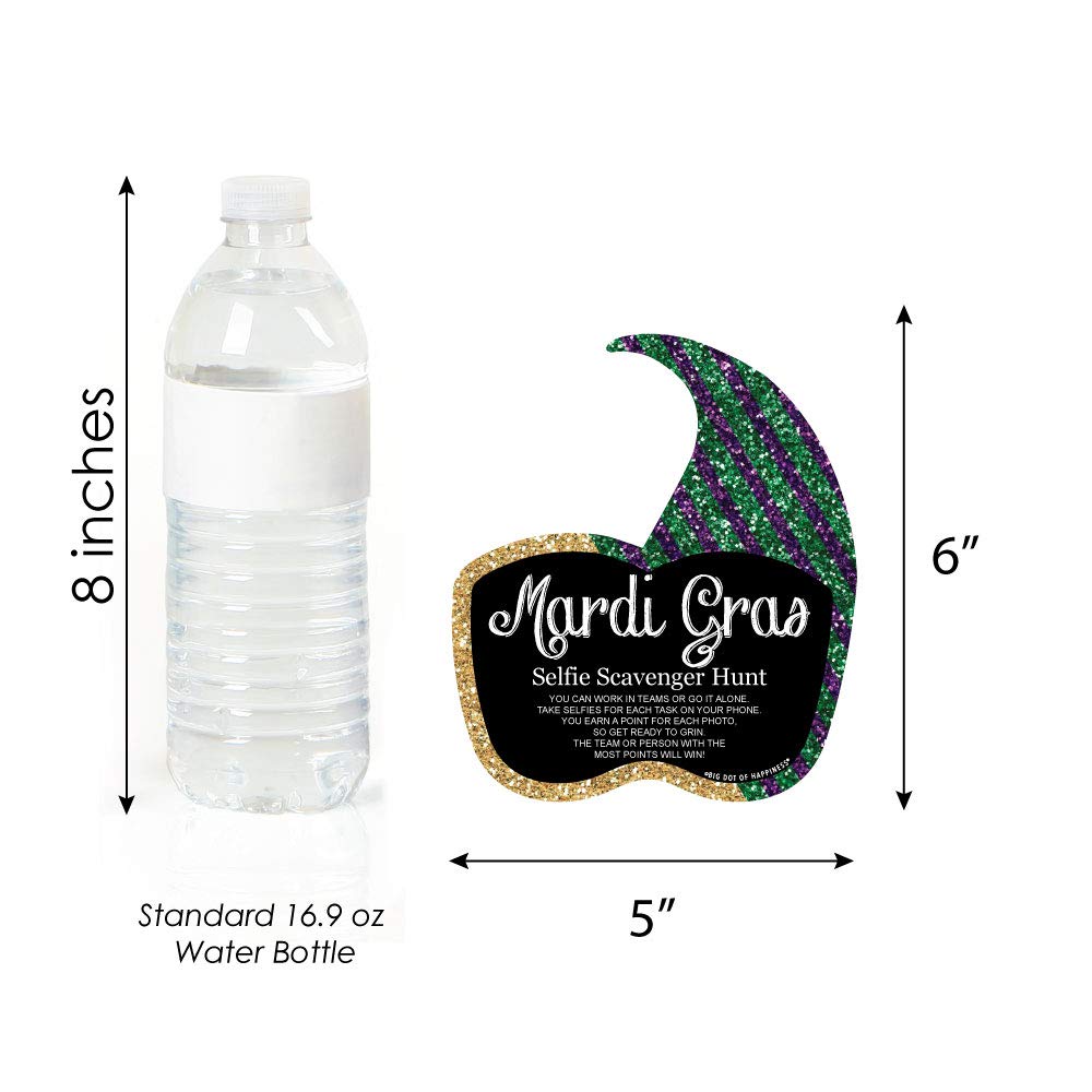 Big Dot Of Happiness Mardi Gras - Selfie Scavenger Hunt - Masquerade Party Game - Set Of 12