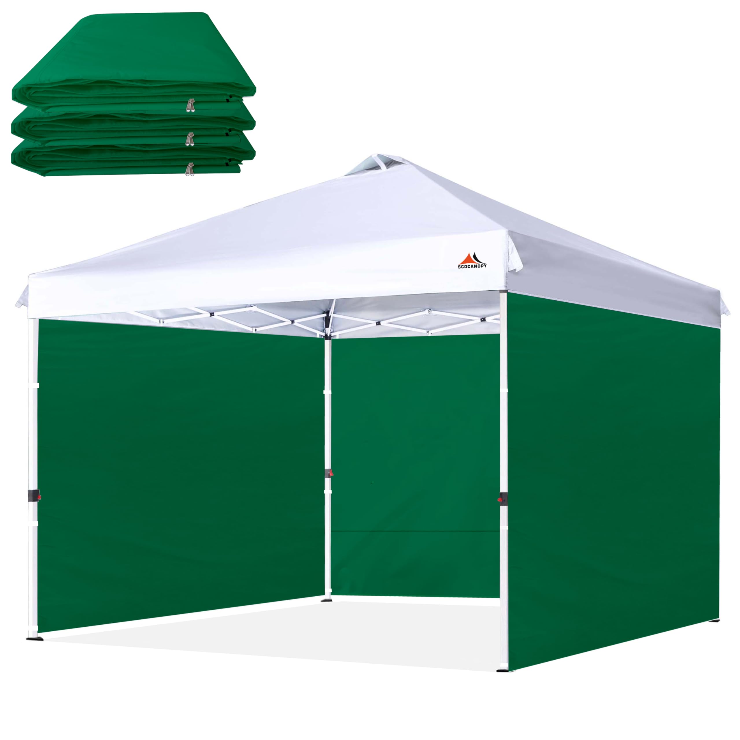 SCOCANOPY SideWall for 10x10 Canopy Frame, 3 Pack SunWall Only, Forest Green