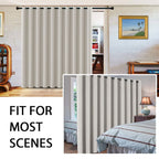 H.Versailtex Blackout Curtains For Sliding Glass Door Room Divider Curtains Noise Reduce Curtain Panel Portable Window Screen Sl