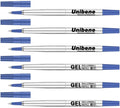 Unibene Parker Compatible Rollerball Refill 6 Pack, 0.5Mm Fine Point - Blue, Smooth Writing Replaceable German Gel Ink Pen Refil