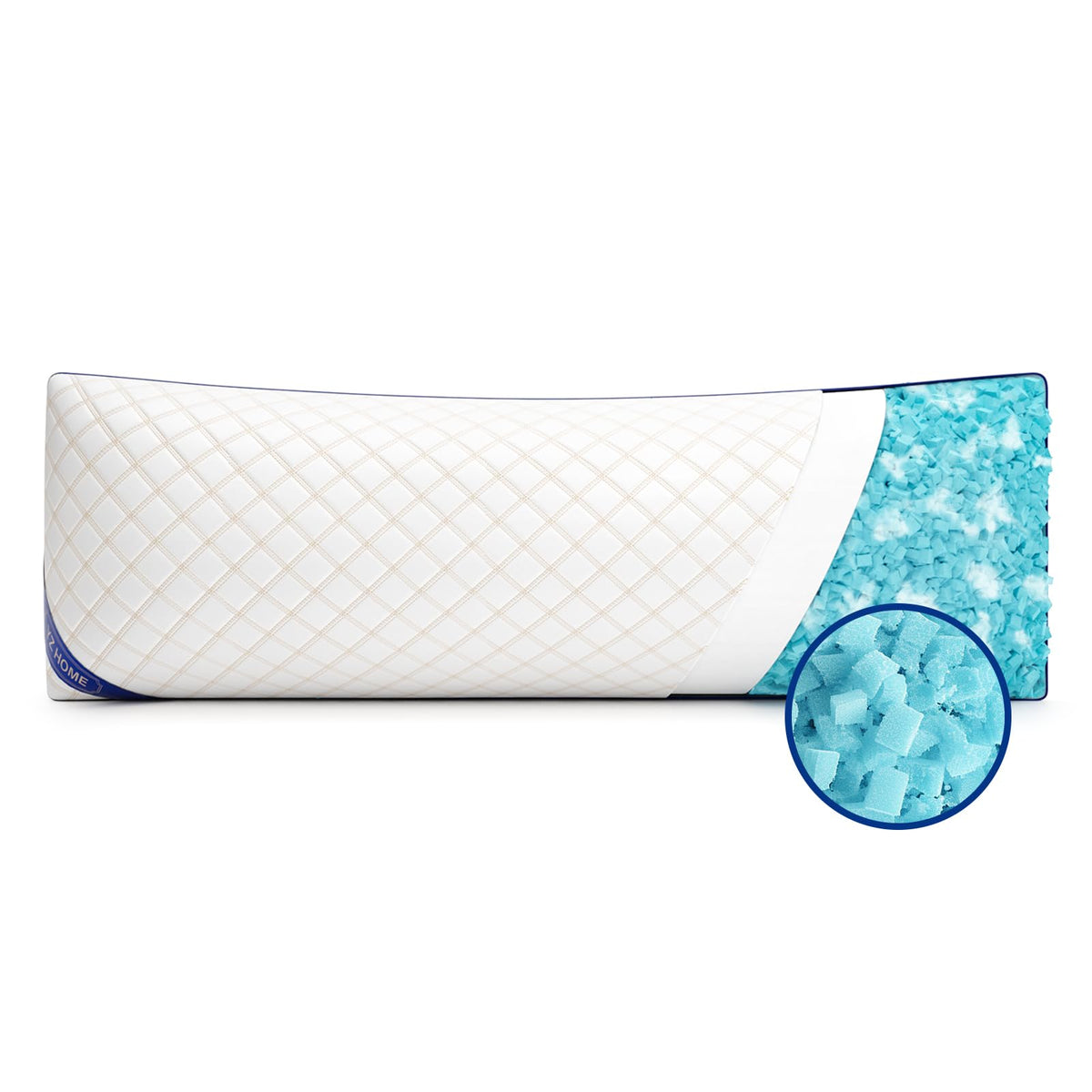Yz Home Long Body Pillow For Adults - Firm Body Pillow Insert With Shredded Blue Memory Foam, Adjustable Height, Soft Support Fo