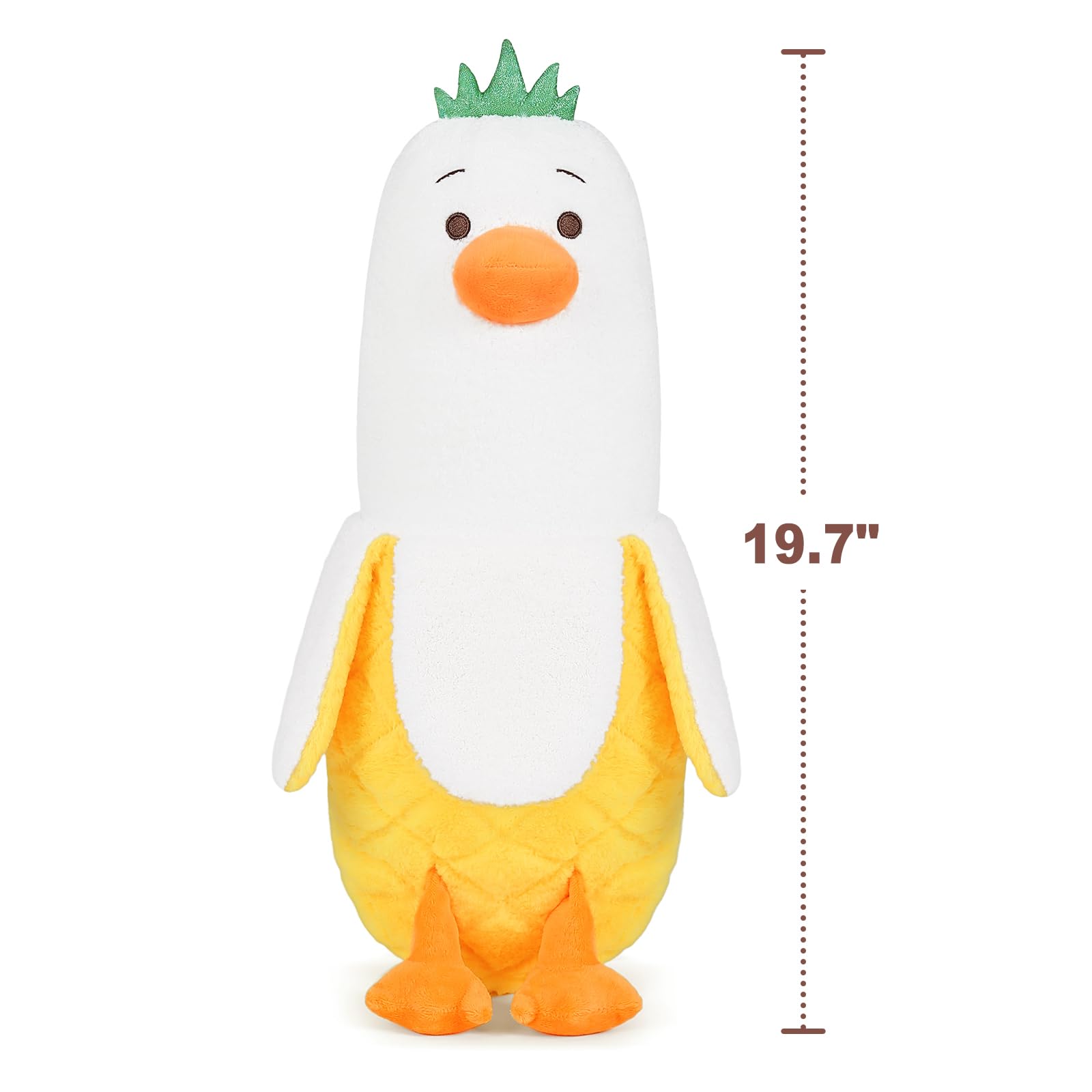 Peach Cat Pineapple Banana Duck Plush Pillow Duck Stuffed Animal Cute Fruit Plushie For Girls And Boys White 19.7'
