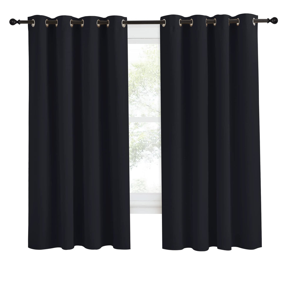 Nicetown Halloween Black Blackout Curtain 68 Inch Length, W55 X L68 Inch, 8 Grommets Top, 1 Piece, Thermal Insulated Modern Wind