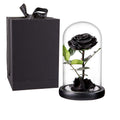 Preserved Rose Black Roses Handmade Preserved Flower Real Rose In Glass Dome, Preserved Roses Never Withered Romantic Gifts For