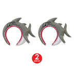 Beistle 60958 2 Piece Shark Headbands, Gray/White/Red/Black