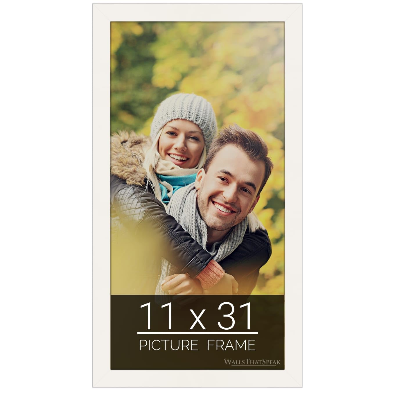 wallsthatspeak 11x31 white Picture Frame for Puzzles Posters Photos or Artwork