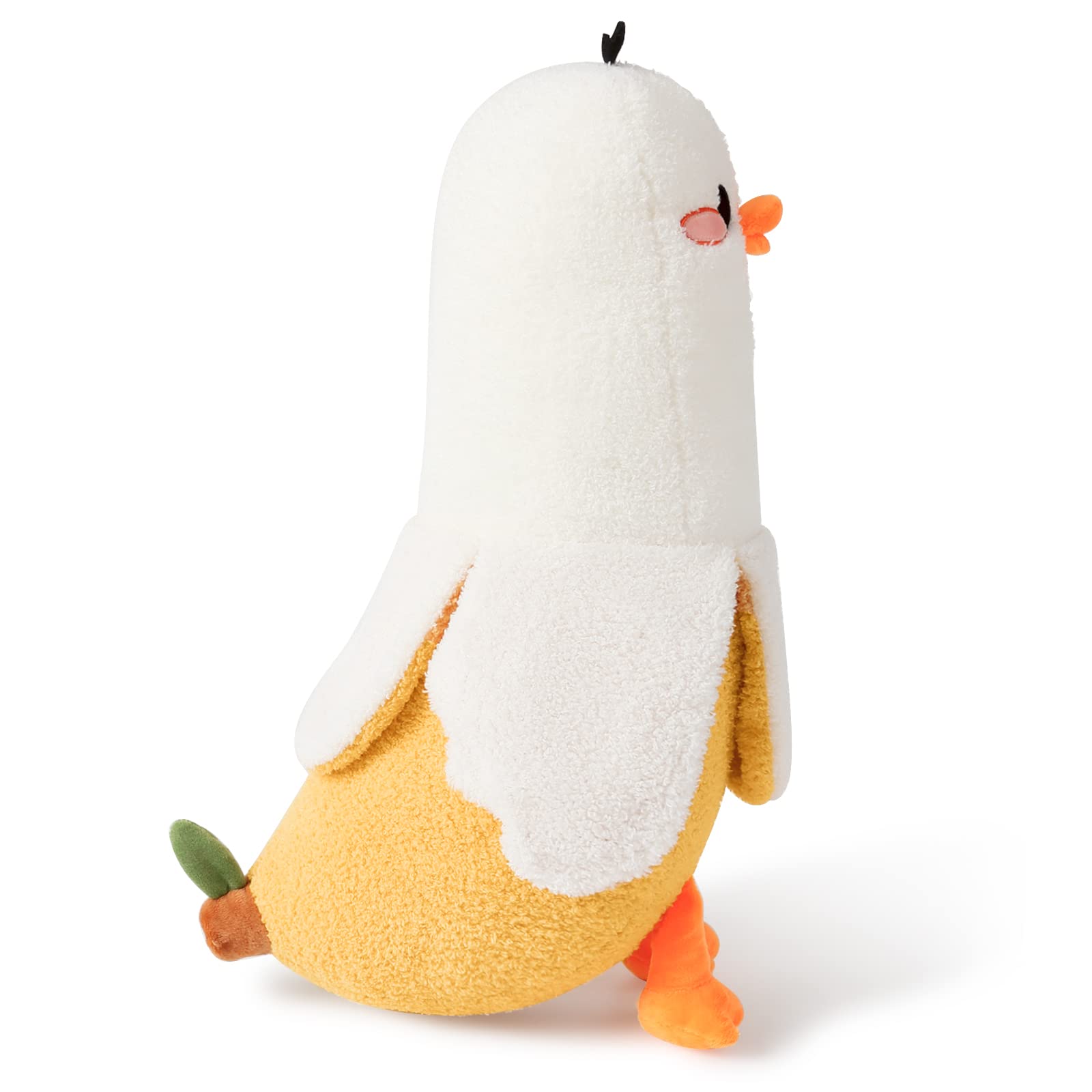 Peach Cat Banana Duck Plush Pillow Duck Stuffed Animal Cute Banana Plushie For Girls And Boys White 27.5'