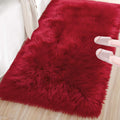 LOCHAS Soft Fluffy Faux Fur Rugs for Bedroom Bedside Rug 2x3, Washable Furry Area Rug Carpet for Living Room Dorm Floor, Durable