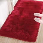 LOCHAS Soft Fluffy Faux Fur Rugs for Bedroom Bedside Rug 2x3, Washable Furry Area Rug Carpet for Living Room Dorm Floor, Durable
