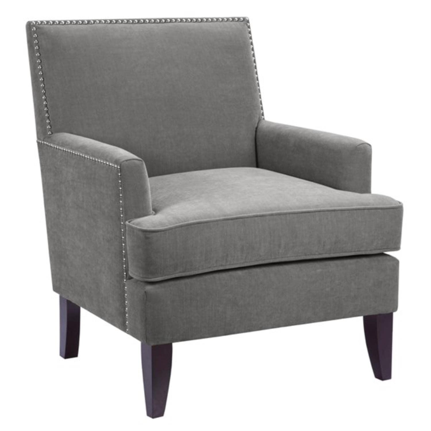 Madison Park Colton Accent Hardwood, Brich Wood, Faux Velvet, Bedroom Lounge Mid Century Modern Deep Seating, High Back Club Sty