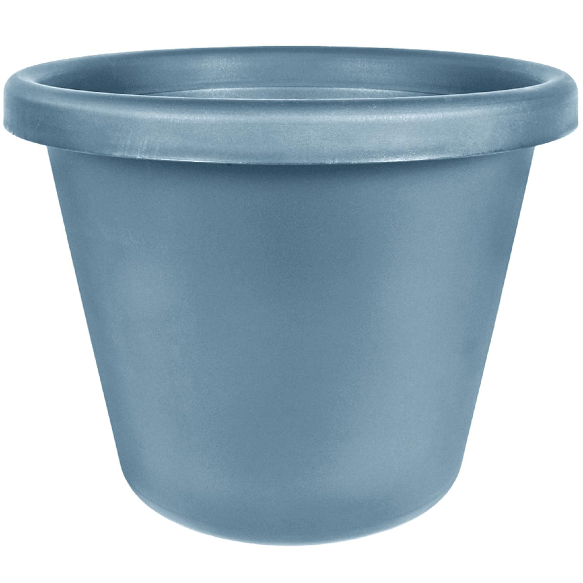 The Hc Companies 14 Inch Round Classic Planter - Plastic Plant Pot For Indoor Outdoor Plants Flowers Herbs, Slate Blue
