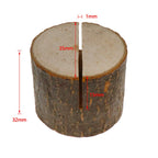 Sscon 10Pcs Wood Photo Clip Wood Place Card Holders Bark Stump Crafts Home Wood Stakes Hotel Decoration Ornaments