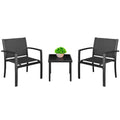 Homall 3 Pieces Furniture Outdoor Patio Conversation Bistro Set Modern Porch Lawn Chairs With Coffee Table For Home And Balcony, 1, Black