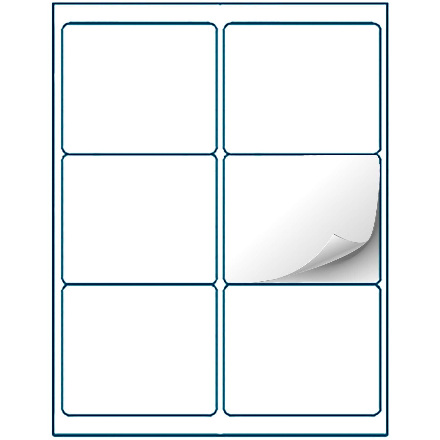 Shop4Mailers 6-Up White Permanent Self Adhesive Shipping Labels 3 1/3    X 4    Easy Peel Stickers For Laser & Inkjet Printers -