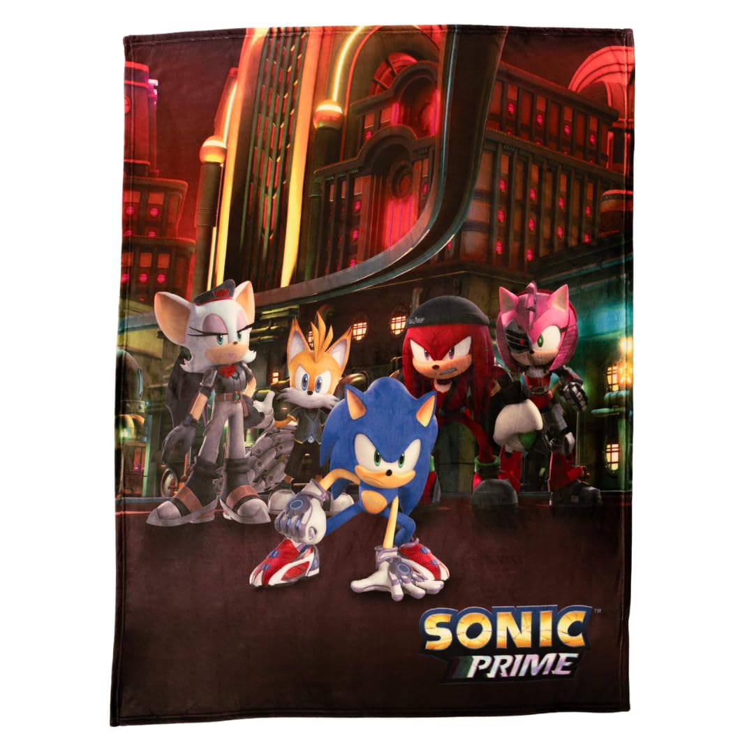 Sonic The Hedgehog Prime Anime Bedding Super Soft Silk Touch Throw, 46 In X 60 In, (Officially Licensed Product)