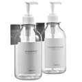 MaisoNovo Shampoo and Conditioner Dispenser - Shower Soap Dispenser Wall Mounted - 16.9 fl oz Set of 2 Clear Plastic Bottles Whi