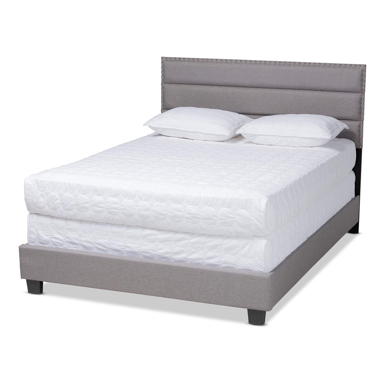 Baxton Studio Ansa Modern and Contemporary Grey Fabric Upholstered Full Size Bed