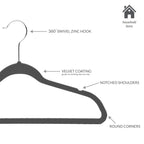 Simplify Childrens 10 Pk Velvet Hangers | Dimensions : 13.78'' W X 8.46'' H | Durable Plastic | Non-Slip | Keeps Shape | 14    W